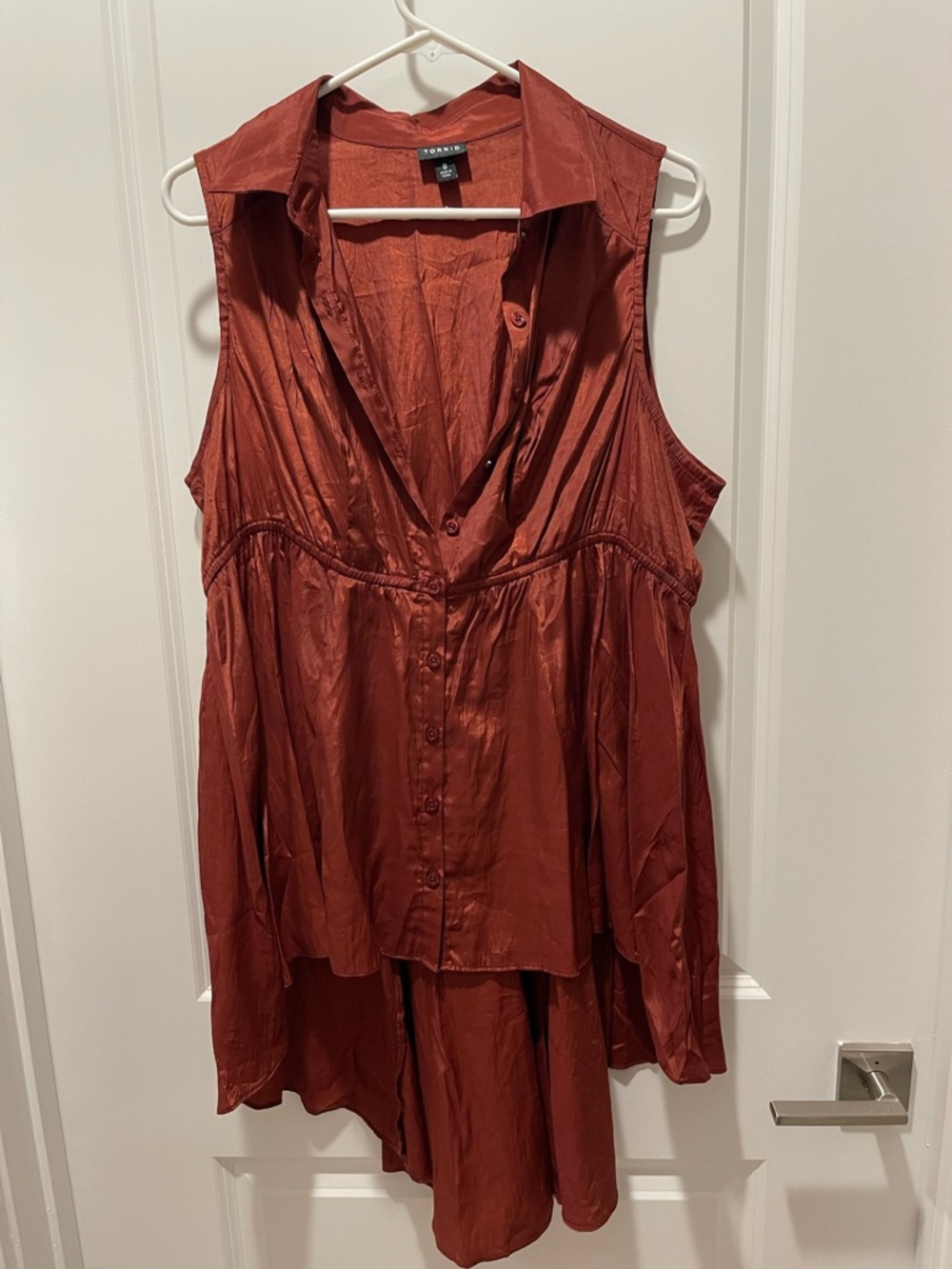 Torrid Rust Red Sleeveless Button-Front Tunic (0)